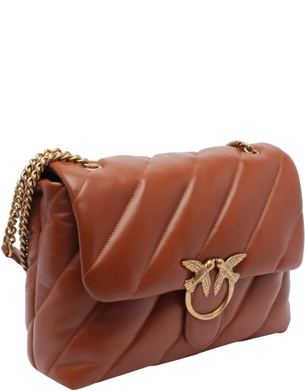 Pinko Bag Love Classic Puffer Shoulder Bag & Golden Logo
