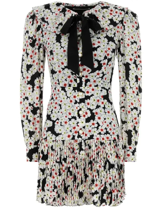 Printed Silk Mini Dress