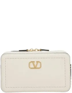 Bag Crafted From Grained Leather With Gold-tone Hardware