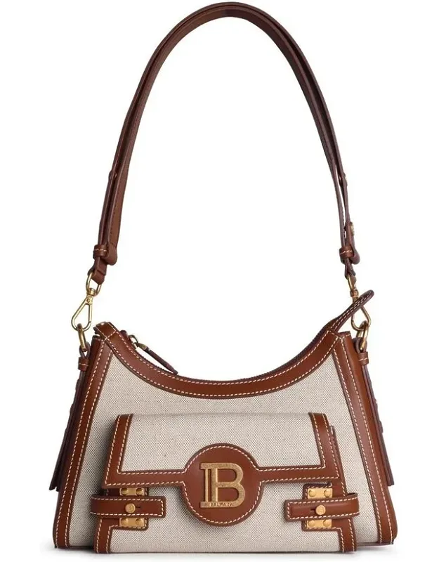Shoulder Bag In Canvas And Leather