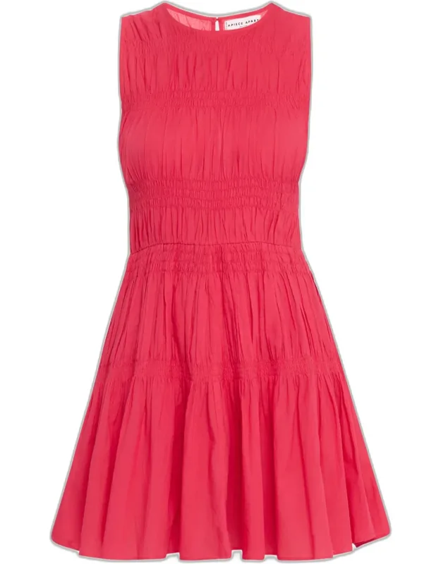 Sleeveless Shirred Mini Dress