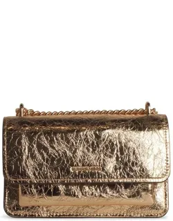 Gold Leather Crossbody Bag