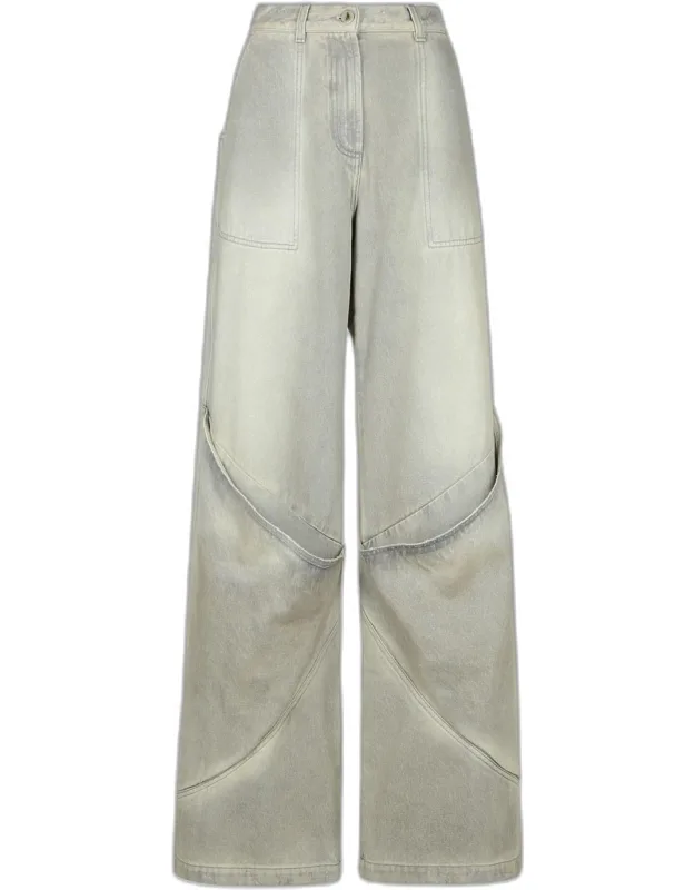 The Attico Jeans With Belt Loops And Contrast Logo Patch