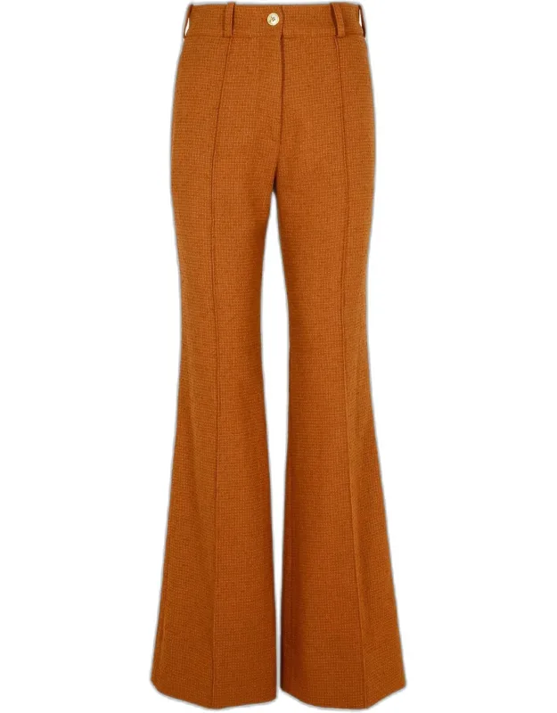 Wool Blend Flare Pants