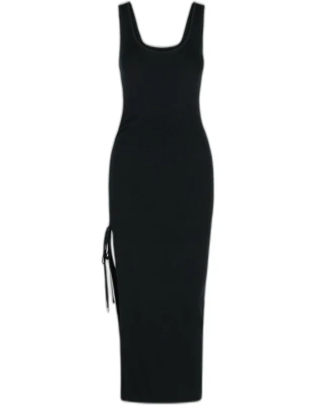 Ruched Wool Blend Dress