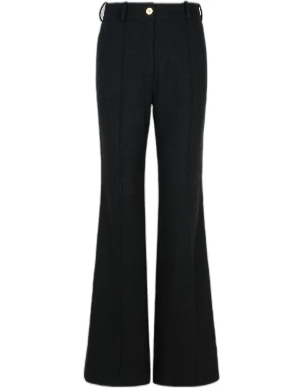 Wool Blend Flare Pants