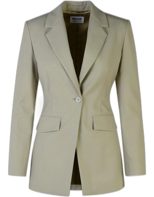 Blazer With V Neckline And Slit Pockets