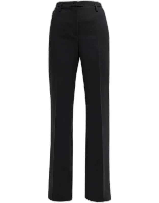 Farrah Boot-cut Mid-rise Wool Pants