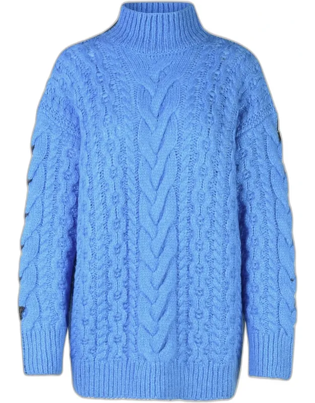 Two-tone Alpaca Blend Turtleneck Sweater