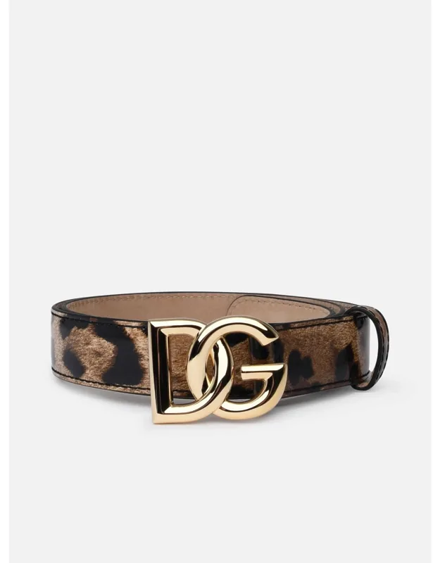 Two-color Shiny Leather Belt