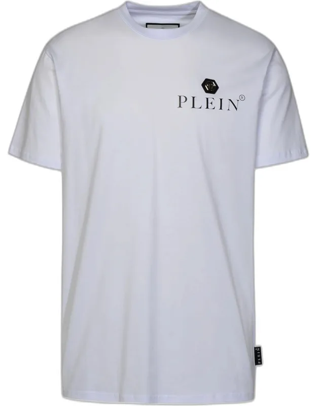 Philipp Plein T-shirt With Leather Patch And Contrasting Lettering
