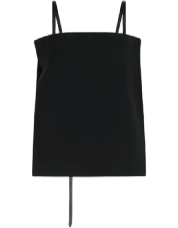 Black Viscose Skirt, Fan Style, Tonal Belt