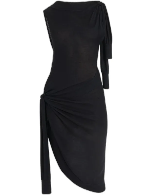 Knotted Sleeveless Midi Dress