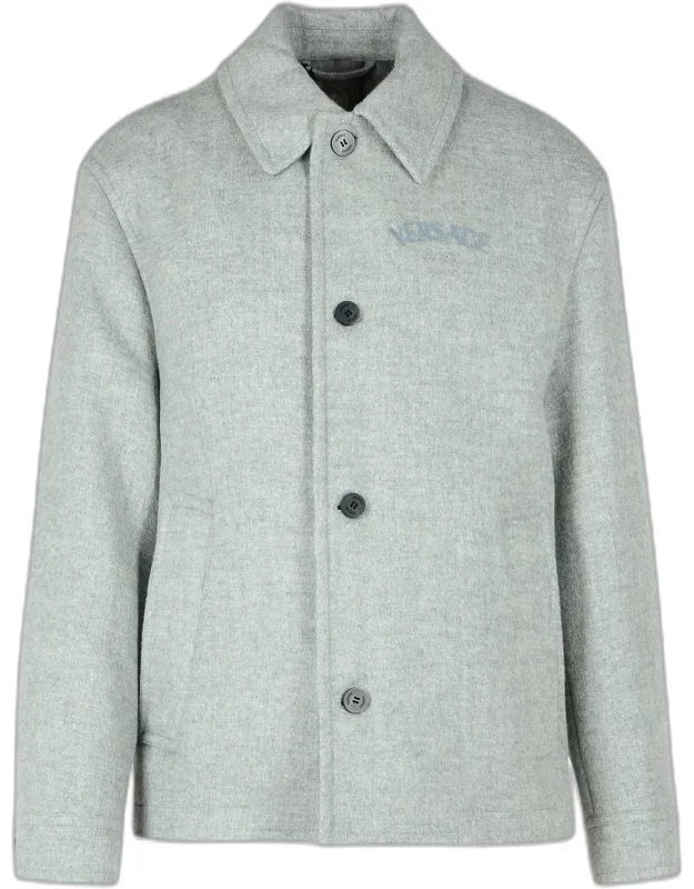 Versace Jacket With Finished Collar And Tone-on-tone Embroidered Logo