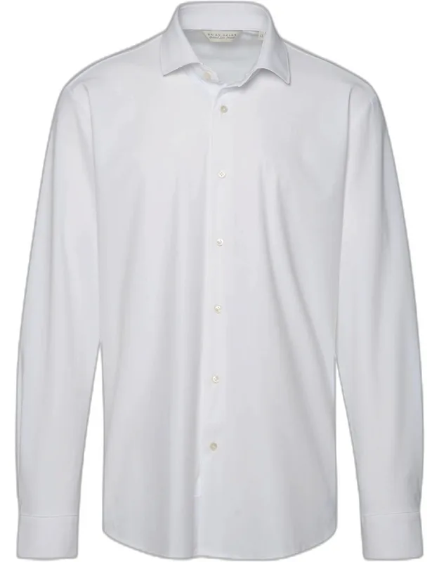 Recycled Nylon Blend Shirt With Pointed Collar And Button Closure