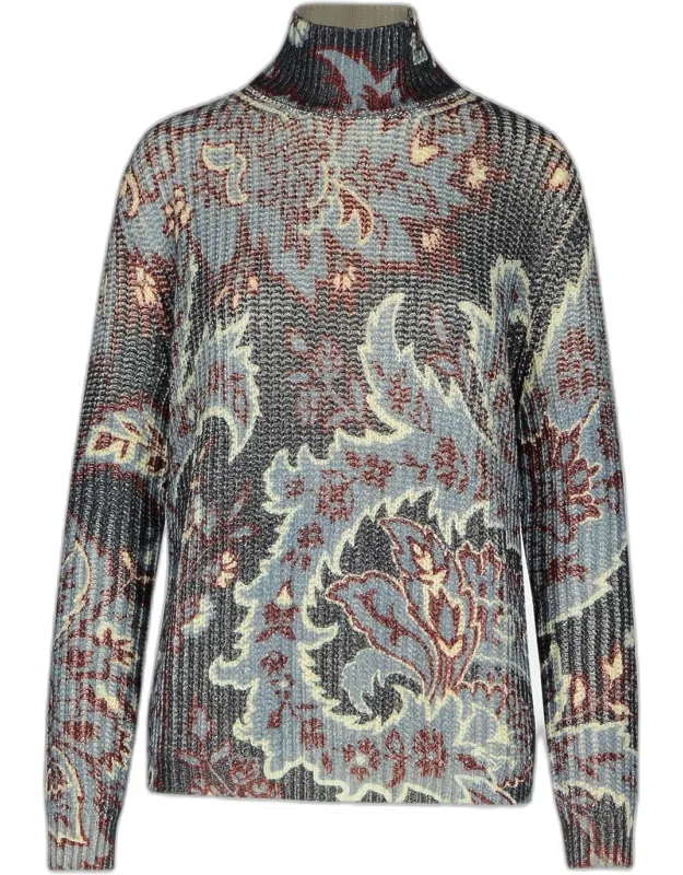 Multicolor Wool Turtleneck Sweater