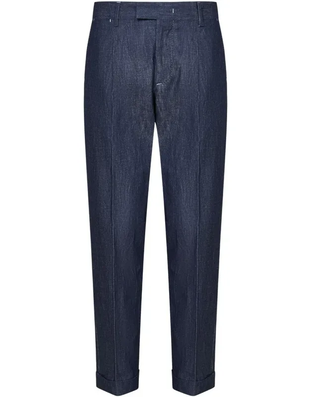 Trousers With Front Closure And Side Pockets