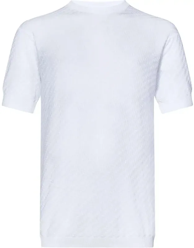 T-shirt With Ribbed Crewneck And Short Sleeves