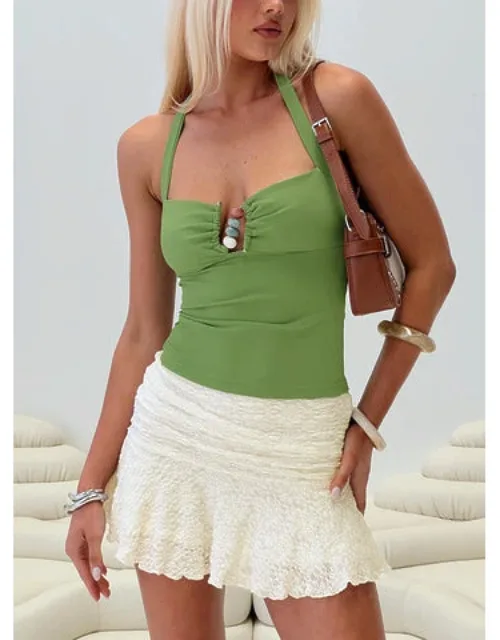 Beautiful Stranger Halter Hardware Detail Top