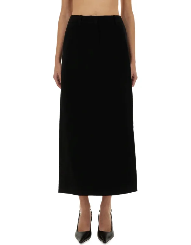 Textured Crepe Maxi Skirt, Made In China