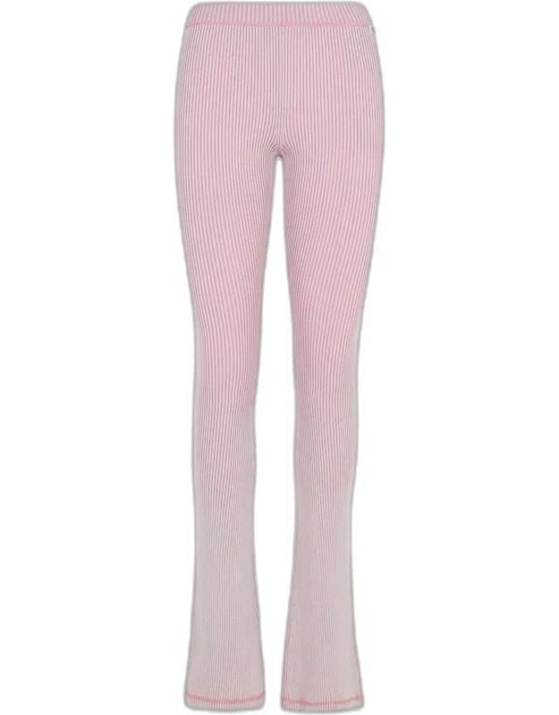 Gcds Leggings In Viscose Blend With Elastic Waistband And Embossed Striped Patterns