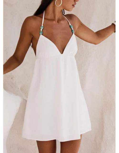 Melanea Mini Dress With V Neckline And Ruched Bust