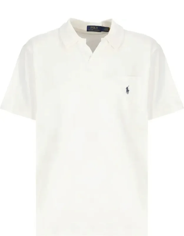 T-shirt And Polo - Collar, Short Sleeves, One Chest Pocket With Embroidered Contrasting Color Iconic Pony, Side Vents At Hem