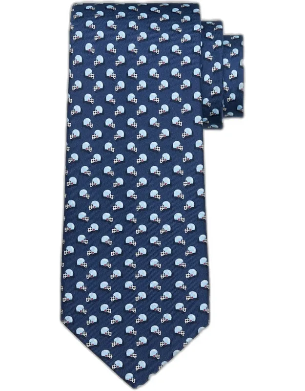 Helmet-print Silk Tie