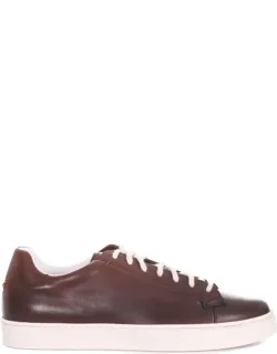 Sneakers Brown Leather 30 Mm Rubber Sole