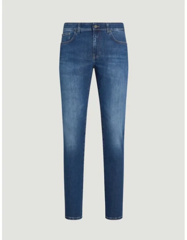 Jeans With Stretch Denim And Slim Fit