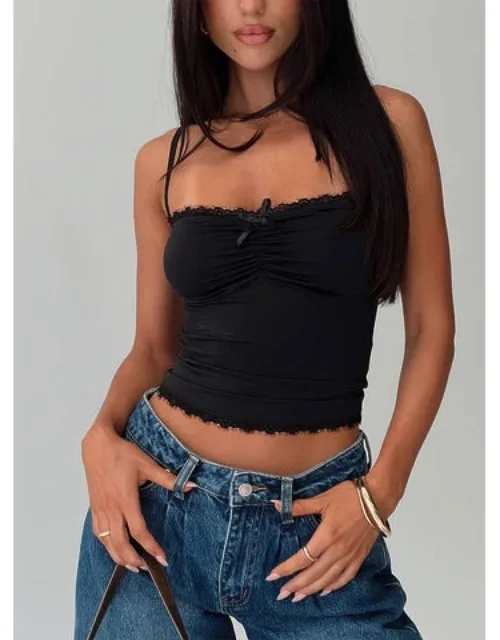 One More Chance Lace Trim Top