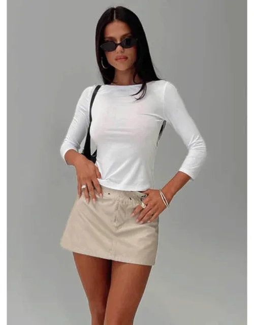 Born To Ride Mini Skirt With Faux Leather And Belt Looped Waist