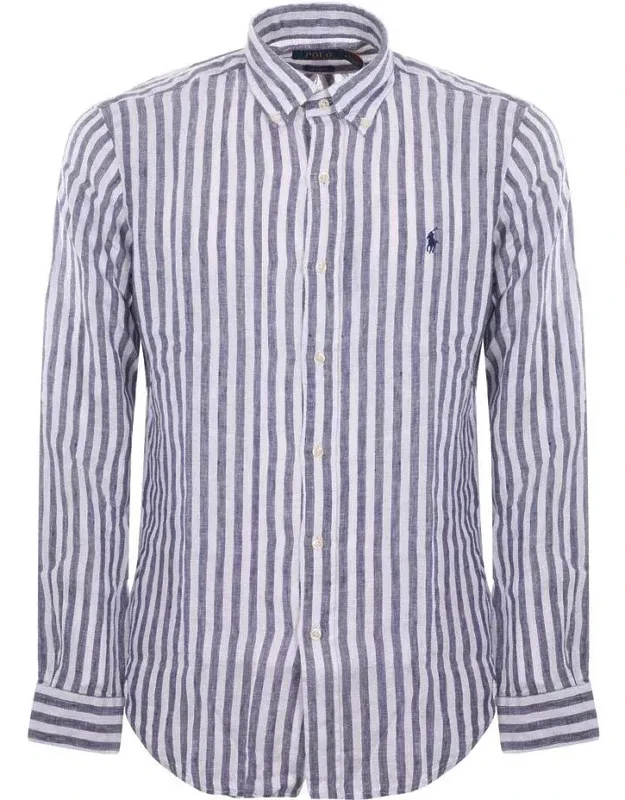 Polo Ralph Lauren Linen Shirt With Button-down Collar And Long Sleeves