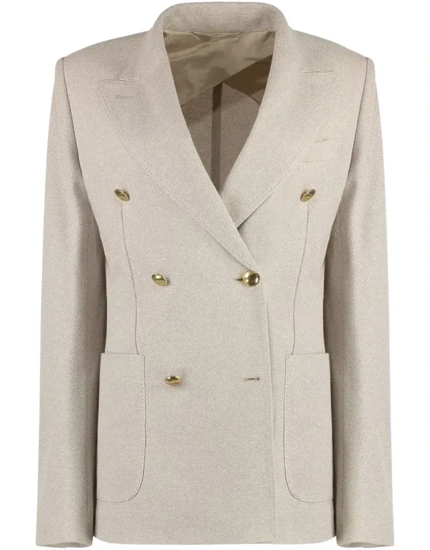 Cotton Double-breasted Blazer