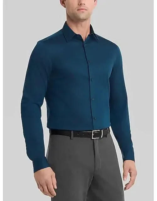 Slim Fit Herringbone Dress Shirt