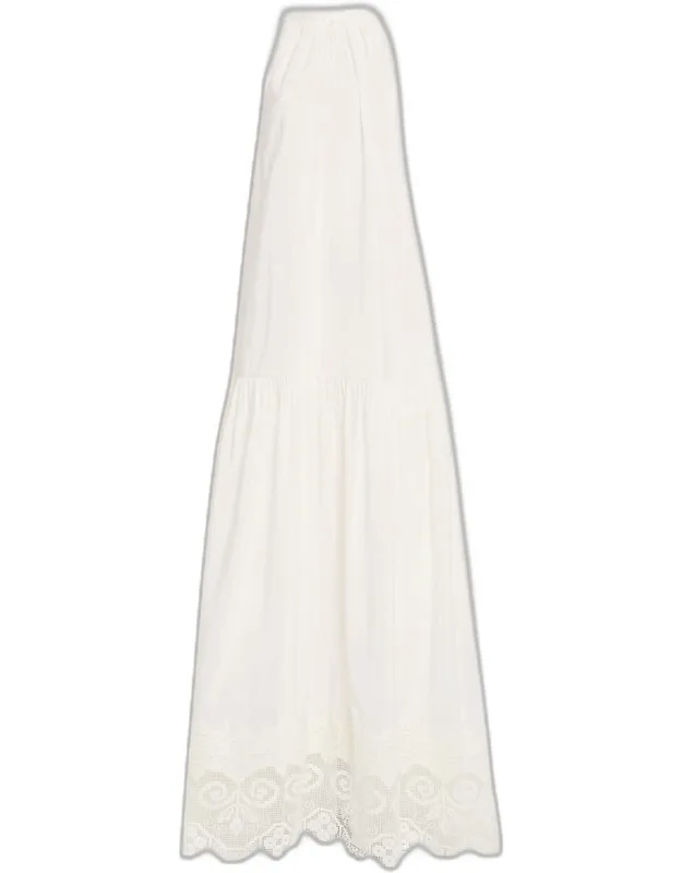 Lace-trim Halter Maxi Dress