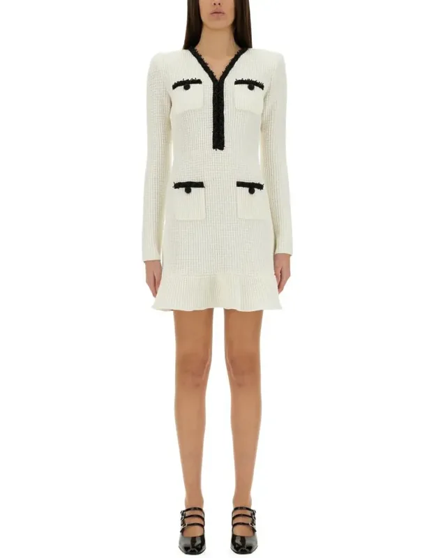 Beaded Knit Mini Dress