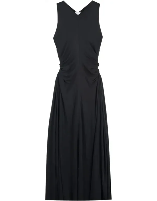 Jersey Dress With Open Back And Gathered Sides