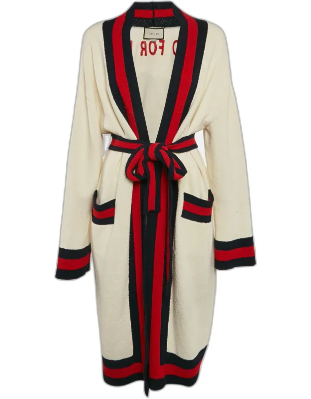 Cream Web Blind For Love Cotton Terry Tiger Embellished Cardigan