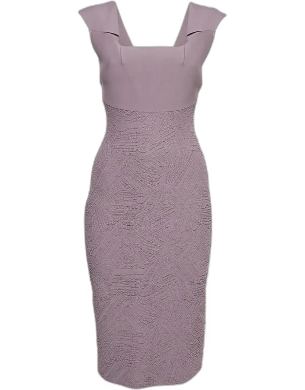 Textured Knit Sleeveless Bodycon Dress
