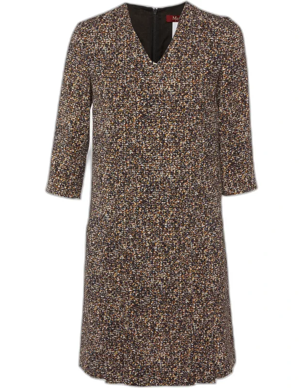 Printed Crepe V-neck Dress