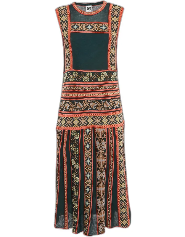 M Missoni Floral Knit Midi Dress