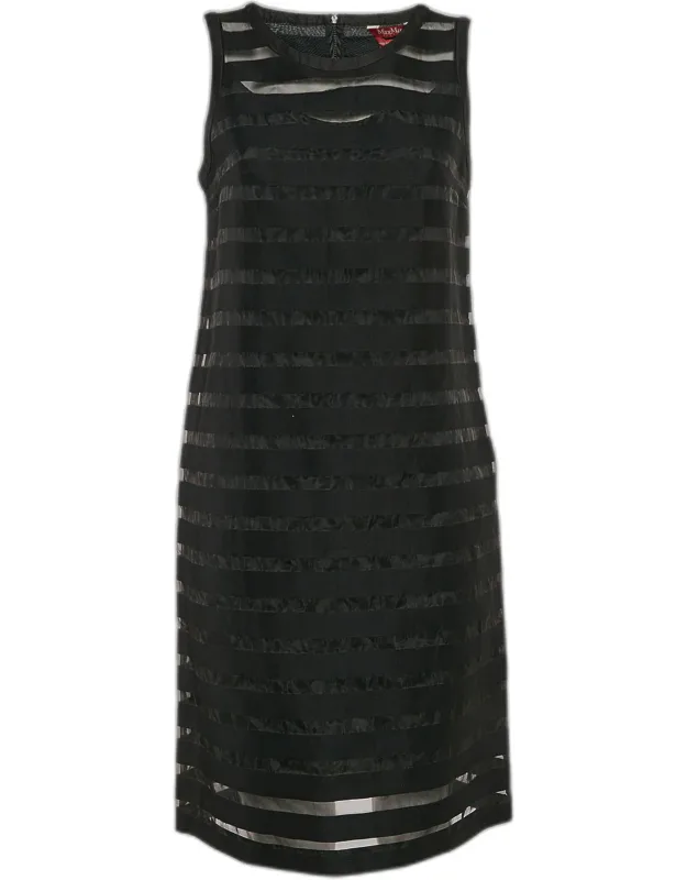 Striped Cotton Blend Sleeveless Short Dress