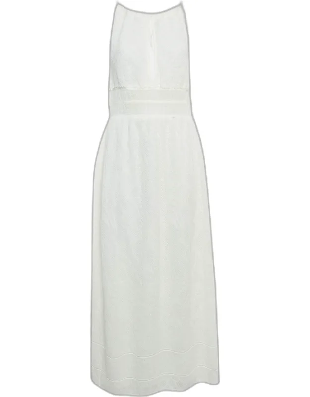 Patterned Knit Sleeveless Long Dress