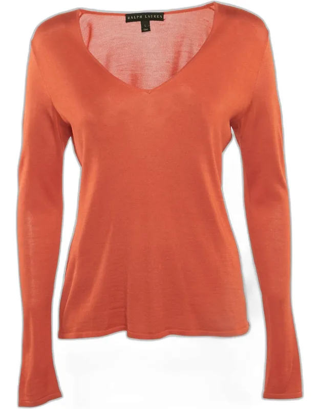 Silk And Cashmere Long Sleeve Sweater Top