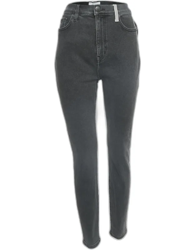Grey Denim Ultra High Waist Skinny Jeans