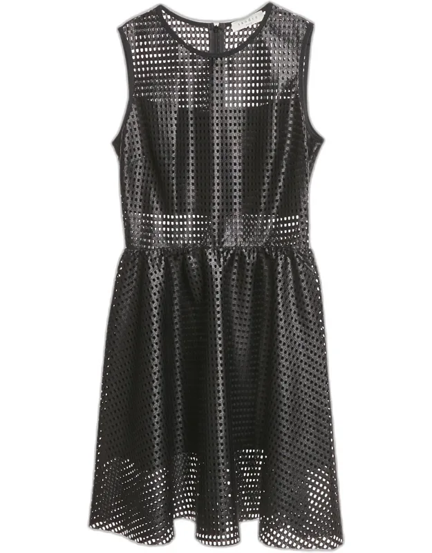 Lace Flared Sleeveless Mini Dress