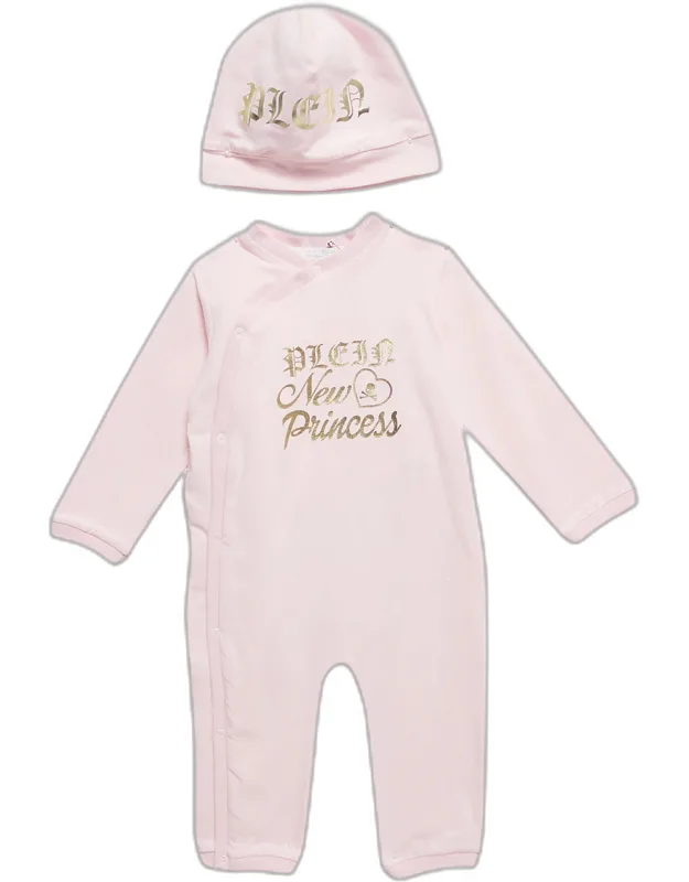 Printed Jersey Growsuit And Cap Set 9-12m