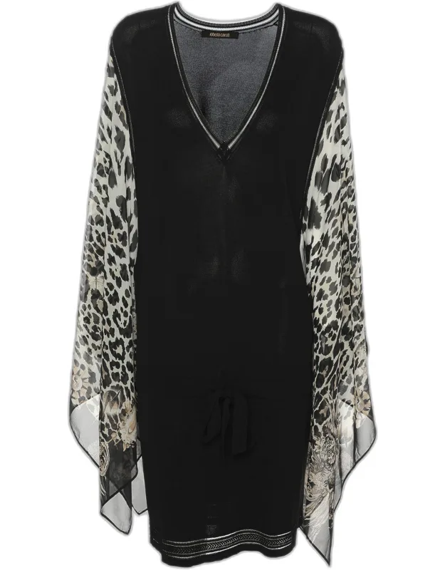 Jersey And Animal Print Silk Dress