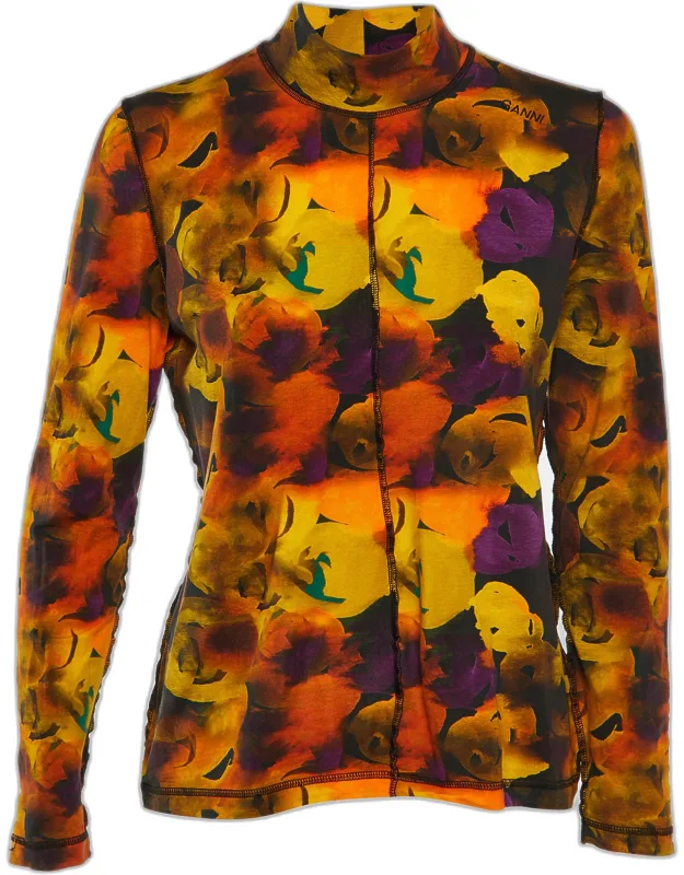 Printed Jersey Turtle Neck T-shirt